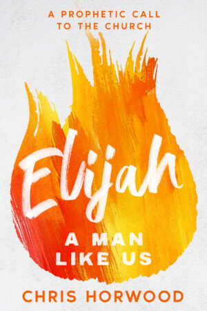 Elijah A Man like us cover - fire painting with words overlaid
