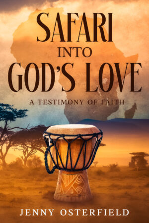 picture of African drum over Africa map background and safari scene